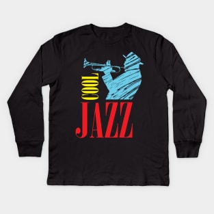 Cool Jazz Colorful Jazz Theme Kids Long Sleeve T-Shirt